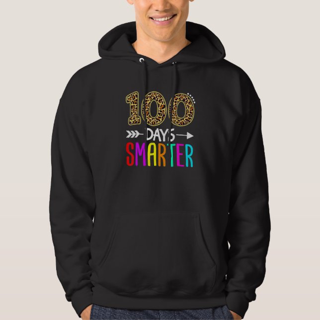 100 Days Smarter Kindergarten 100th Day Of School  Hoodie (Framsida)