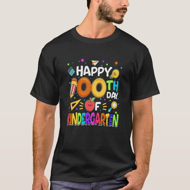 100 Days Smarter Kindergarten 100th Day Of School  T Shirt (Framsida)