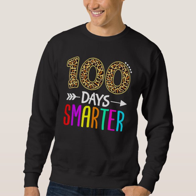 100 Days Smarter Kindergarten Child 100th Day Of S Lång Ärmad Tröja (Framsida)