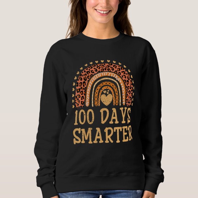 100 Days Smarter Leopard Teacher 100th Day Of Scho T Shirt (Framsida)