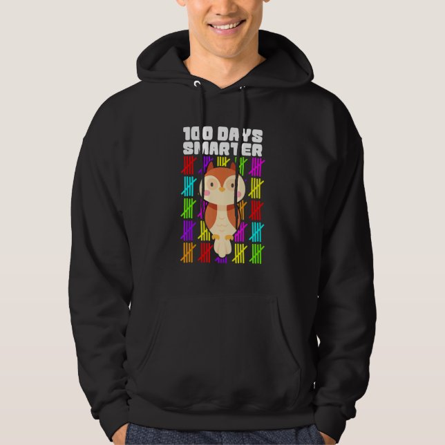 100 Days Smarter Owl Shirts, Boys Girls 100th Day  Hoodie (Framsida)