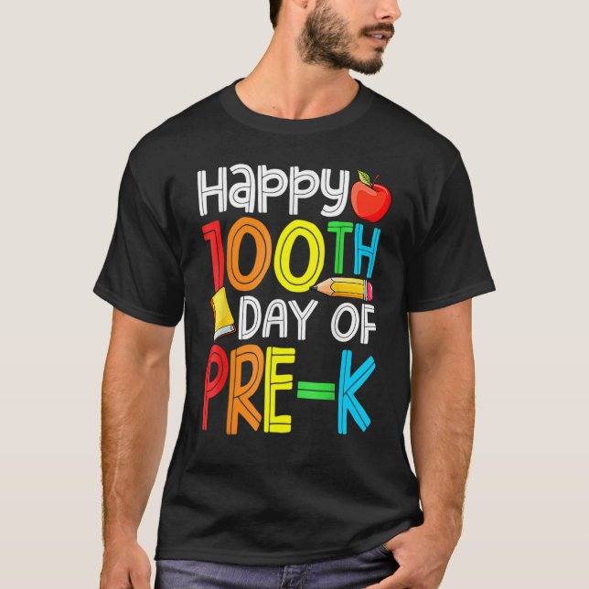 100 Days Smarter Pre-K Happy 100th Day Of School P T Shirt (Framsida)