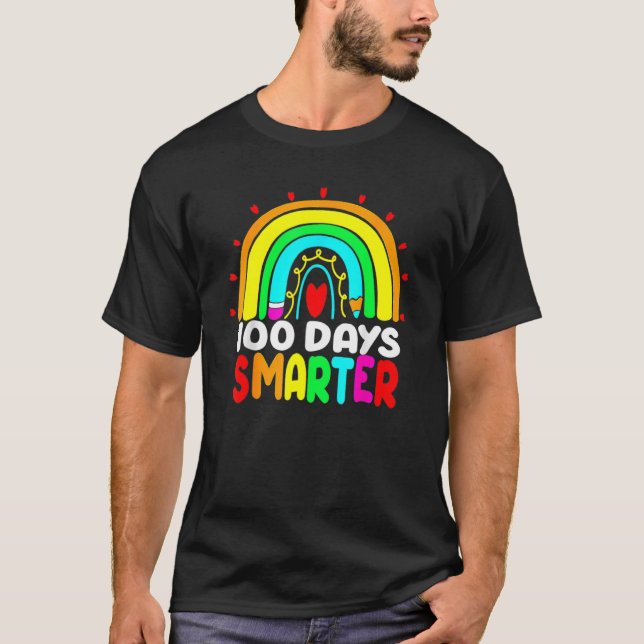 100 Days Smarter Rainbow 100th Day Of School Teach T Shirt (Framsida)