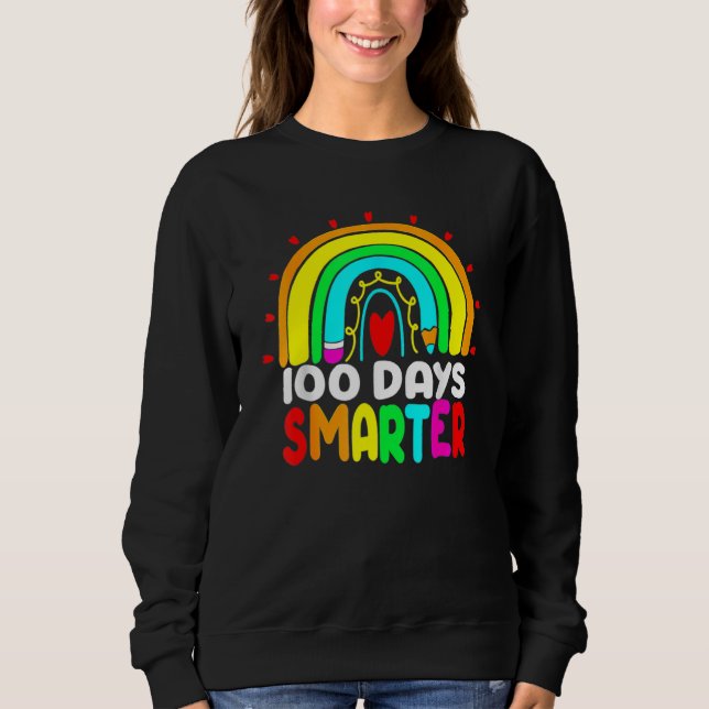 100 Days Smarter Rainbow 100th Day Of School Teach T Shirt (Framsida)