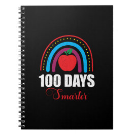 100 Days Smarter Rainbow Funny 100th Day of School Anteckningsbok