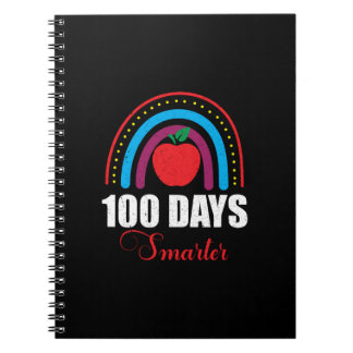 100 Days Smarter Rainbow Funny 100th Day of School Anteckningsbok