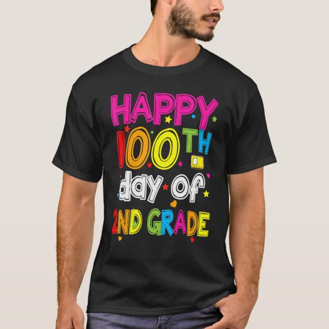 100 Days Smarter Second Grade 100th Day Of School  T Shirt (Framsida)