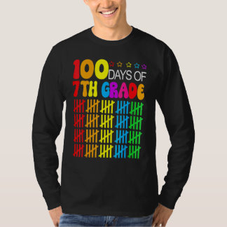 100 Days Smarter Seventh Grade 100th Day Of School T Shirt