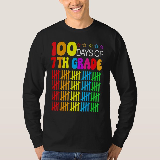 100 Days Smarter Seventh Grade 100th Day Of School T Shirt (Framsida)
