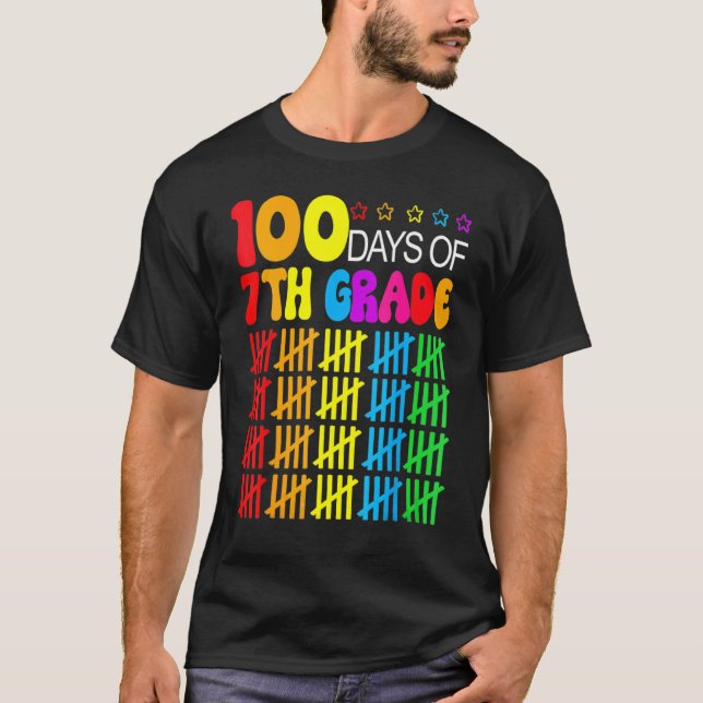 100 Days Smarter Seventh Grade 100th Day Of School T Shirt (Framsida)