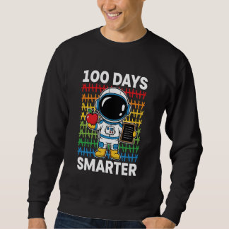 100 Days Smarter Space Astronaut 100th Day School  Lång Ärmad Tröja