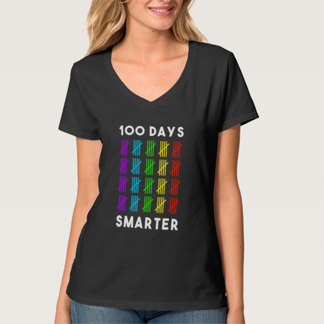 100 Days Smarter Students Boys Girls 100 Days Of S T Shirt (Framsida)