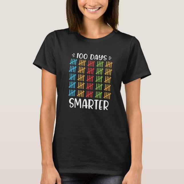 100 Days Smarter T-shirt 100th Day Of School Count (Framsida)