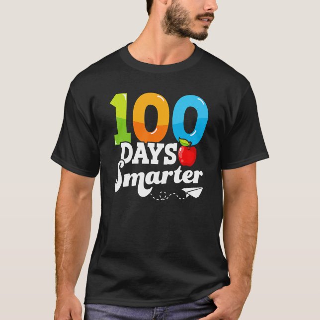 100 Days Smarter Teacher 100th Day Of School Kinde T Shirt (Framsida)