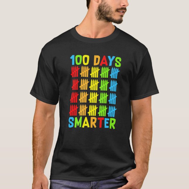 100 Days Smarter Teachers Kids Child Happy 100 Day T Shirt (Framsida)