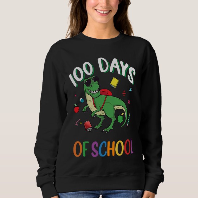 100 Days Smarter Teachers Kids Dinosaur 100th Day  T Shirt (Framsida)