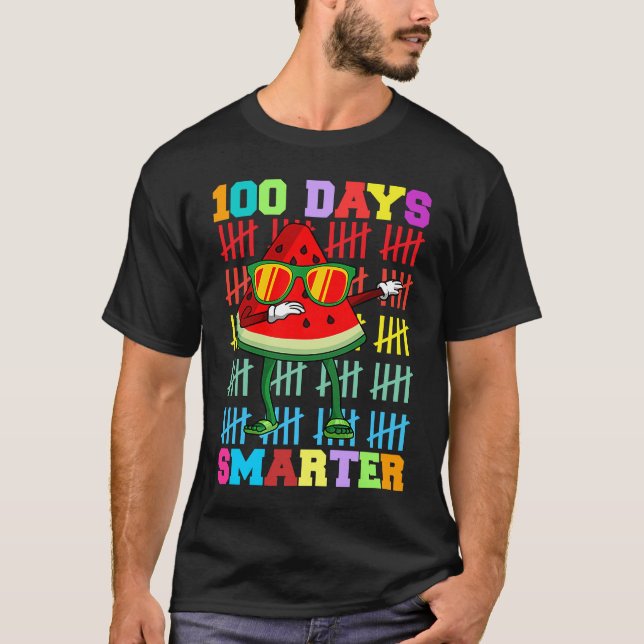 100 Days Smarter watermelon Teacher Kids T Shirt (Framsida)