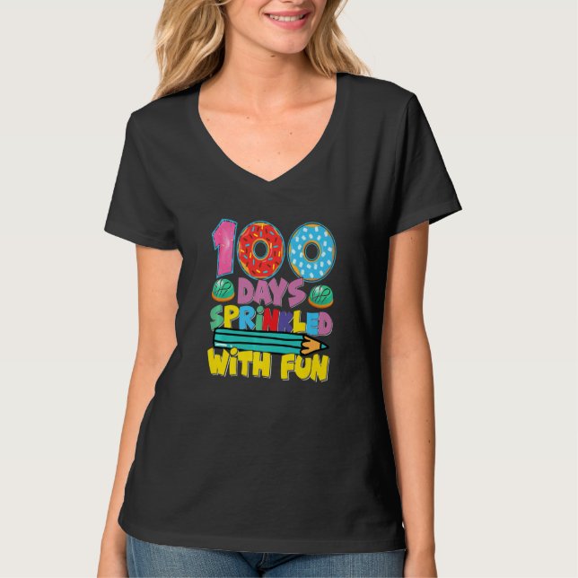 100 Days Sprink With Fun  Student Teacher T Shirt (Framsida)