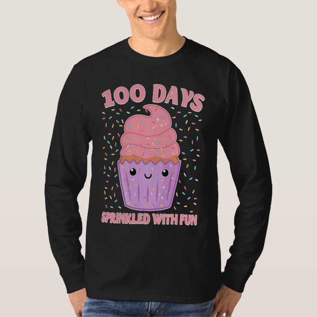 100 Days Sprinkled With Fun Cupcake 100th Day Of S T Shirt (Framsida)