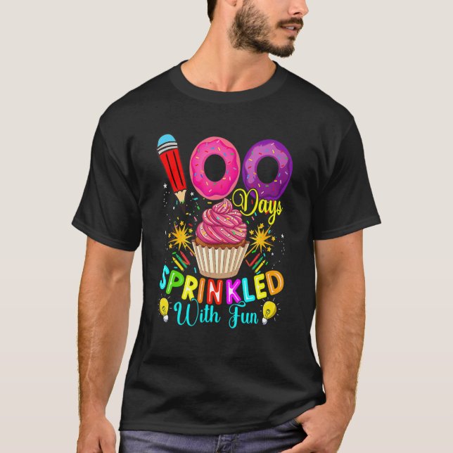 100 Days Sprinkled With Fun Cupcake 100th Day Of S T Shirt (Framsida)