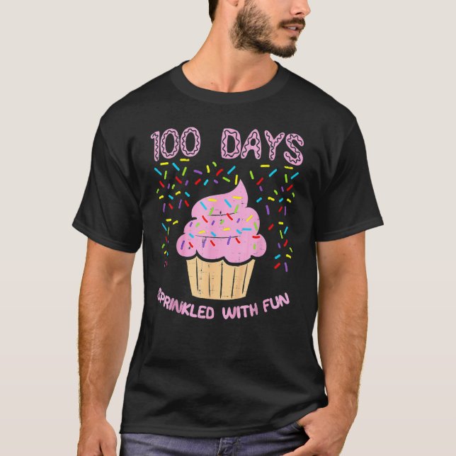 100 Days Sprinkled With Fun Cupcake 100th Day Of S T Shirt (Framsida)
