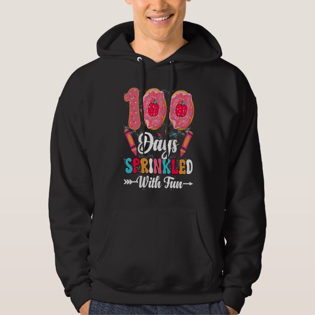 100 Days Sprinkled With Fun  Cut Donuts 100 Days o Hoodie (Framsida)