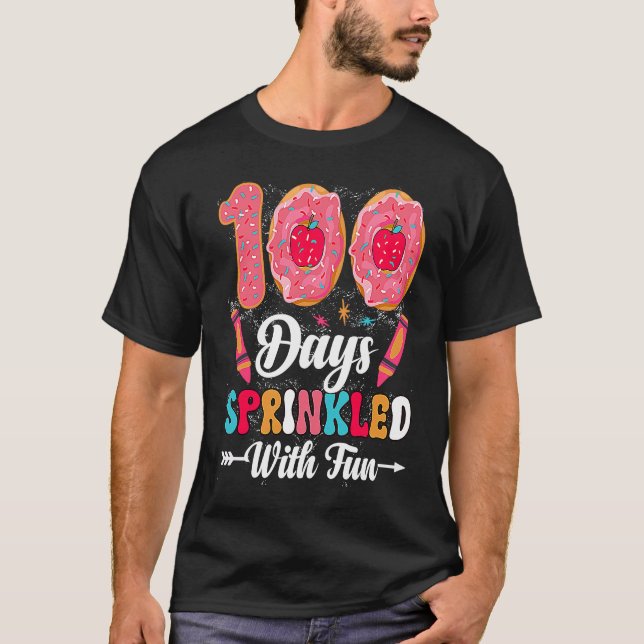 100 Days Sprinkled With Fun  Cut Donuts 100 Days o T Shirt (Framsida)