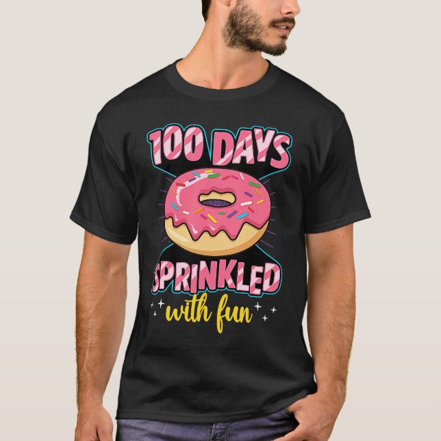 100 Days Sprinkled With Fun School Sprinkled Donut T Shirt (Framsida)