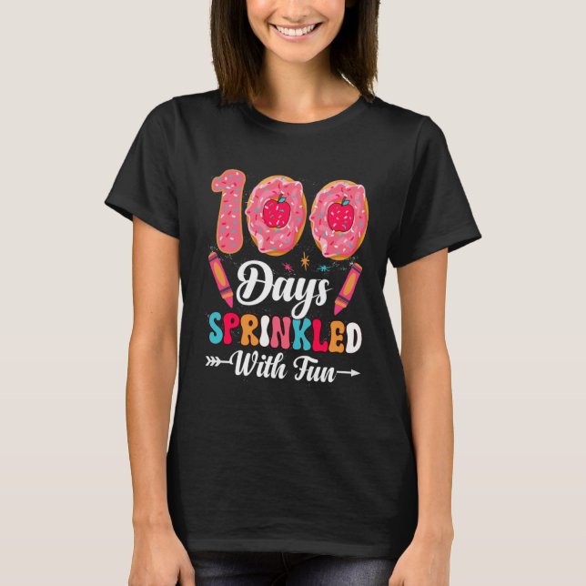 100 Days Sprinkled With Fun  Sprinkles Cupcake Sch T Shirt (Framsida)