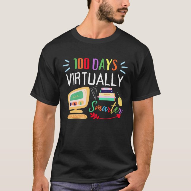 100 Days Virtually Smarter 100th Day Of School Kid T Shirt (Framsida)