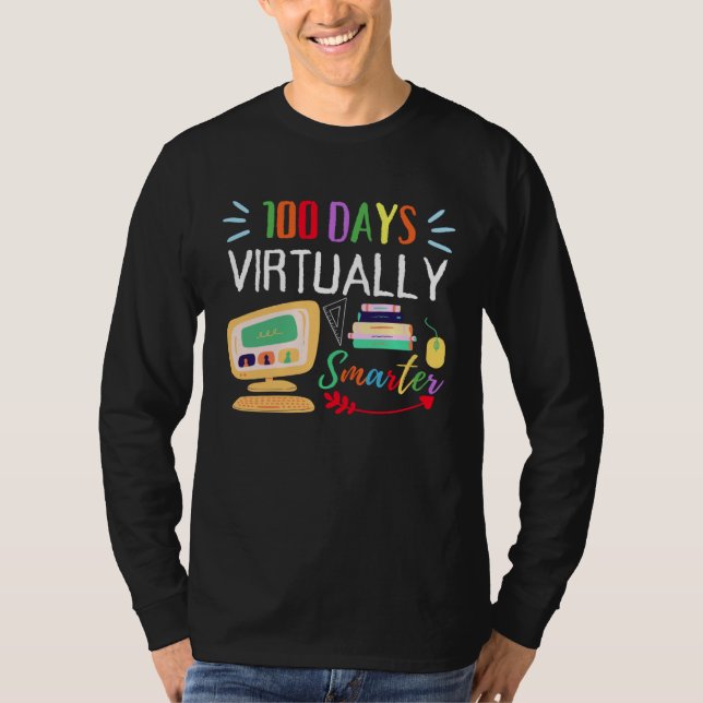 100 Days Virtually Smarter 100th Day Of School Kid T Shirt (Framsida)