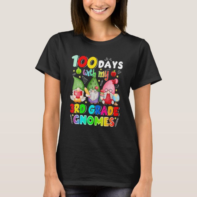 100 Days With My 3rd Grade Gnomies Gnome 100th Day T Shirt (Framsida)