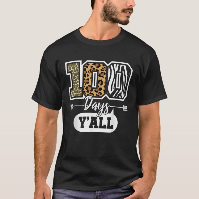 100 Days Y All 100 Days Of School Jungle Teacher K T Shirt (Framsida)
