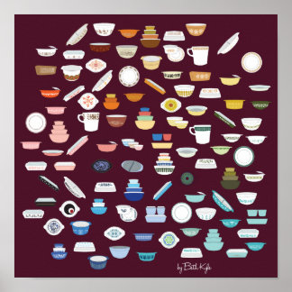 100 Delar i Pyrex - Maron Poster