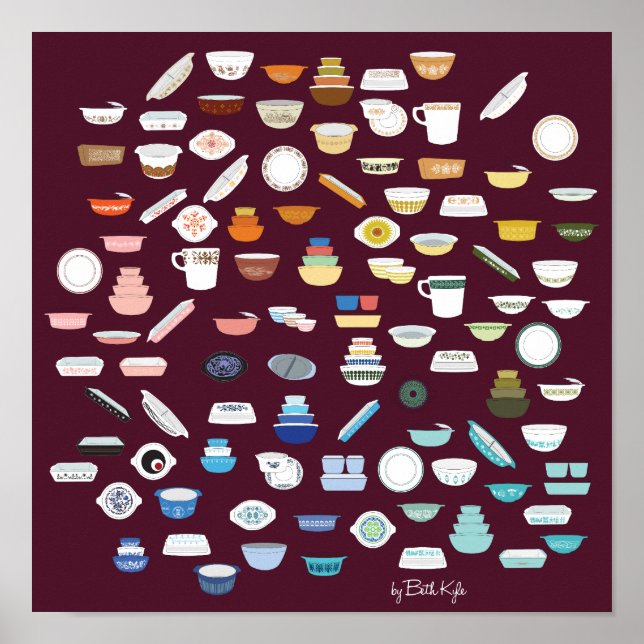 100 Delar i Pyrex - Maron Poster (Framsidan)