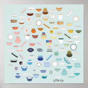 100 Delar i Pyrex - Mint Poster