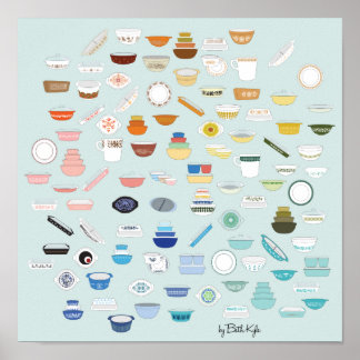100 Delar i Pyrex - Mint Poster