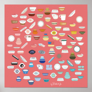 100 Delar i Pyrex - Röd Poster