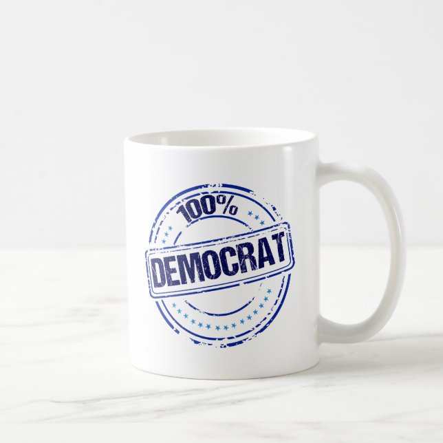 100 % demokratisk politisk kaffemugg (Höger)