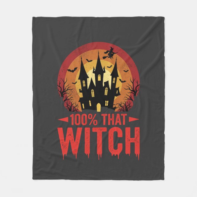 100% Den Häxan Halloween Slott Fleecefilt (Framsidan)