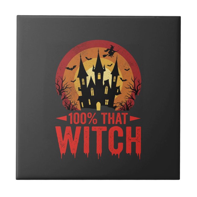 100% Den Häxan Halloween Slott Kakelplatta (Framsidan)