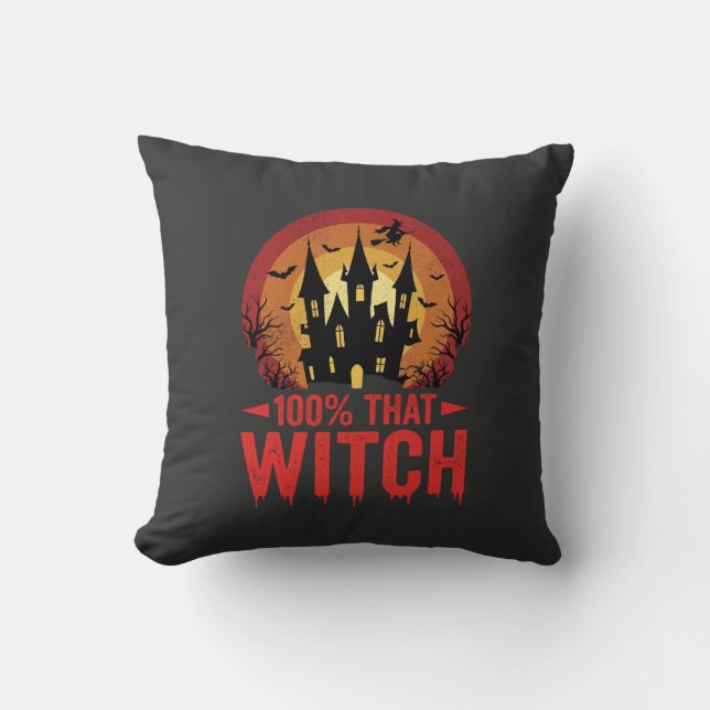 100% Den Häxan Halloween Slott Kudde (Framsida)