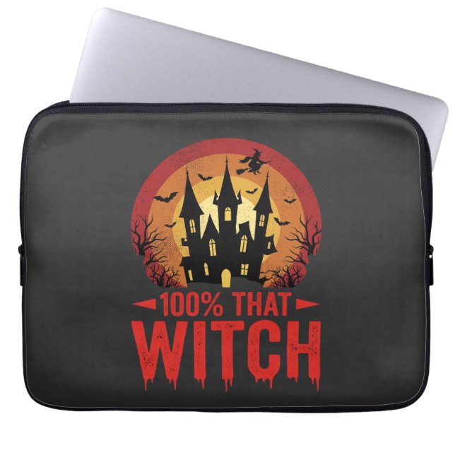 100% Den Häxan Halloween Slott Laptop Fodral (Framsidan)