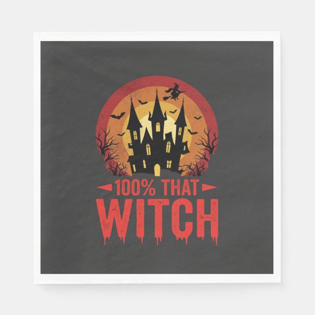 100% Den Häxan Halloween Slott Pappersservett (Framsidan)