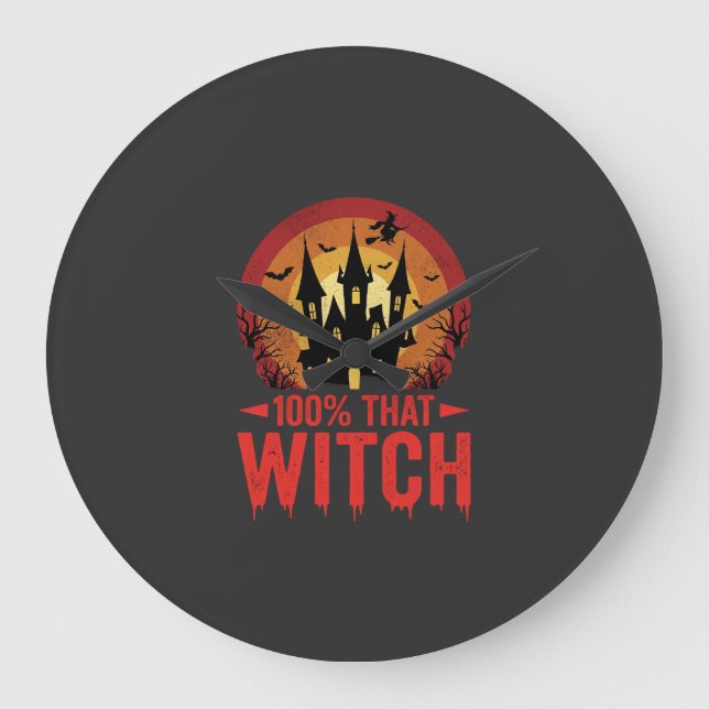 100% Den Häxan Halloween Slott Stor Klocka (Framsida)