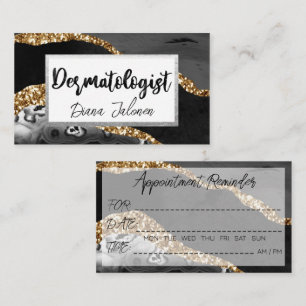 100 Dermatolog Möte Reminder Black Guld Visitkort