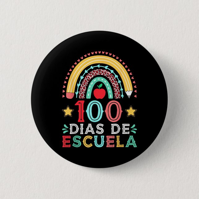 100 Dias De Escuela Rainbow Spain Teacher Knapp (Framsida)