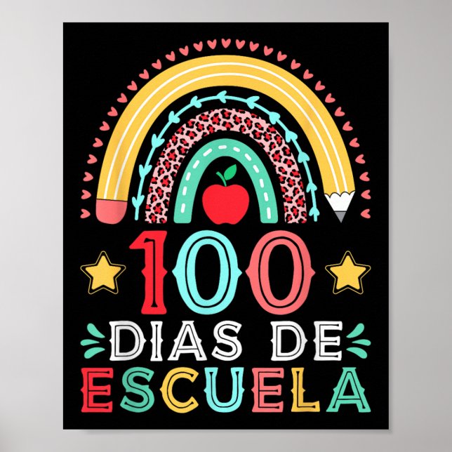 100 Dias De Escuela Rainbow Spain Teacher Poster (Framsidan)