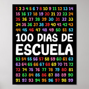 100 Dias De Escuela Spanska lärare Poster