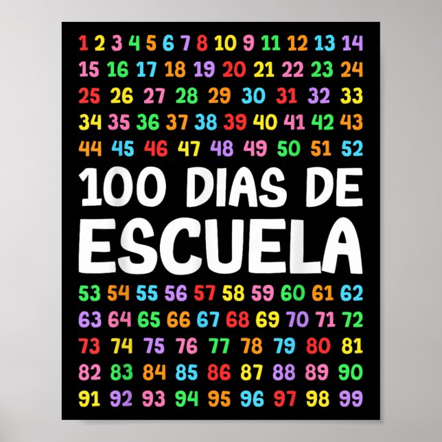 100 Dias De Escuela Spanska lärare Poster (Framsidan)